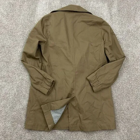 J CREW Factory Double Breasted Trench Coat Jacket Khaki Tan Women's Size 6 - Picture 3 of 11